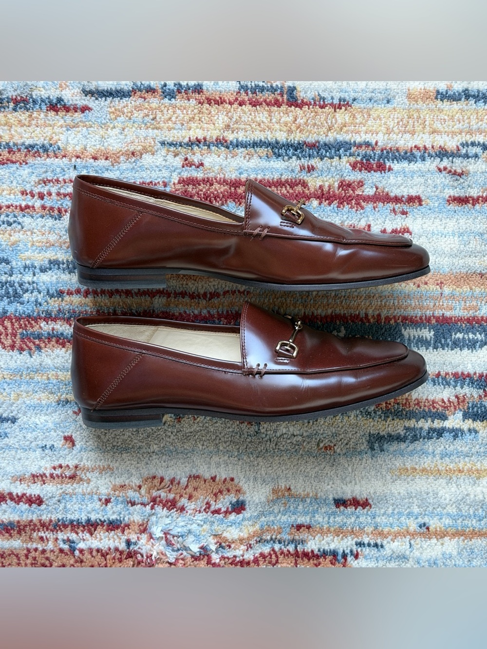 Sam Edelman Brown Leather Horsebit Loafers